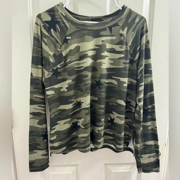 Lola and Grace long sleeve army print with stars top - Picture 1 of 5